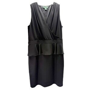 Lauren Ralph Lauren Black Sleeveless Dress Sz 16